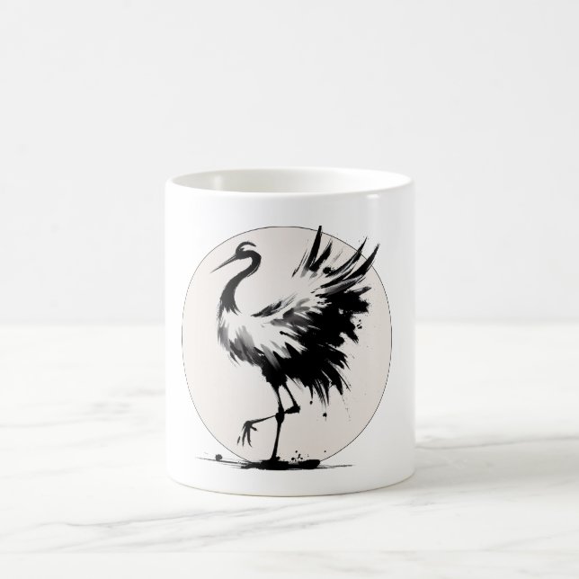 Sumi-e-Crane-Tasse Kaffeetasse (Mittel)