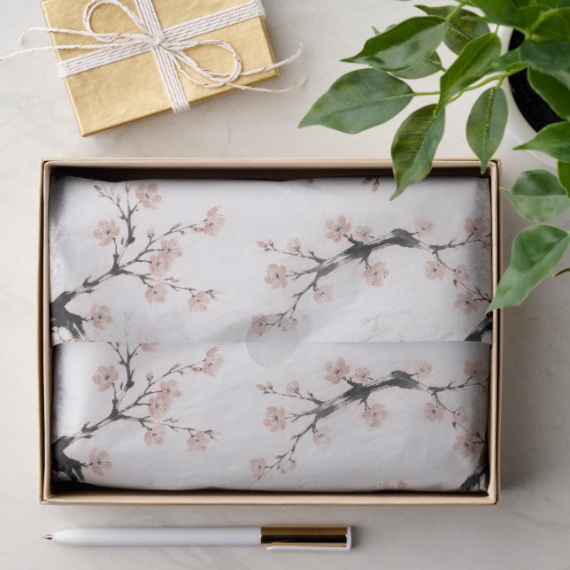 Sumi-E-Tinte | Kirschblüte | Seidenpapier (Geschenk)