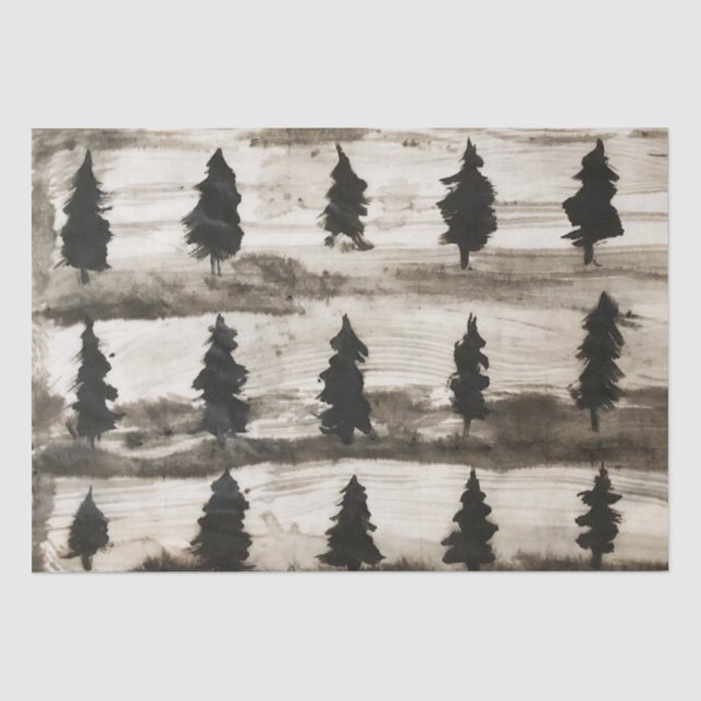 Sumi Ink Woods Tissue Paper Seidenpapier (Vorderseite)