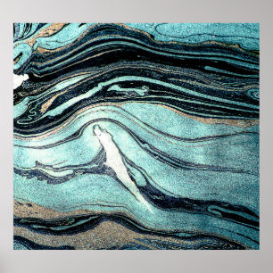 Suminagashi, japanische Marmorkunst. Poster