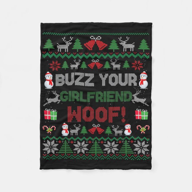 Summ Weihnachten deine Freundin Woof! Hässlicher W Fleecedecke (Vorderseite)