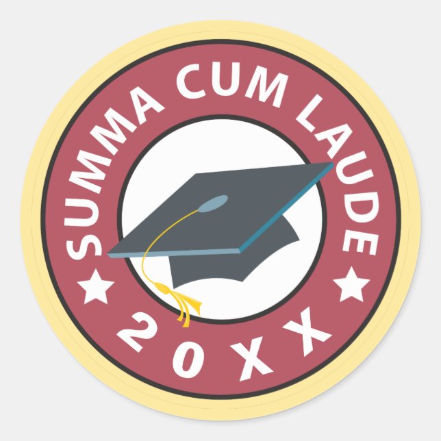 Summa Cum Laude Abschluss Runder Aufkleber (Vorderseite)