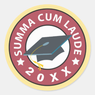 Summa Cum Laude Abschluss Runder Aufkleber