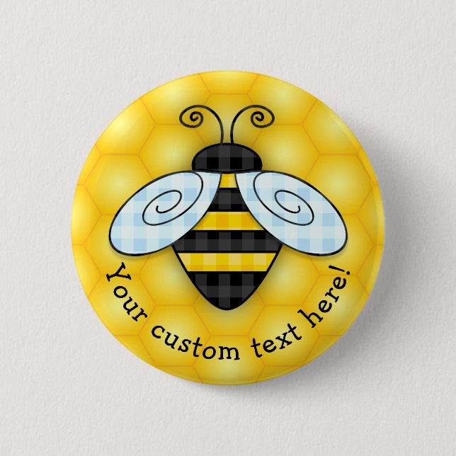 Summende Hummel-und Bienenwaben-Ikone Button (Vorderseite)