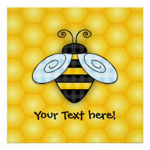 Summende Hummel-und Bienenwaben-Ikone Poster