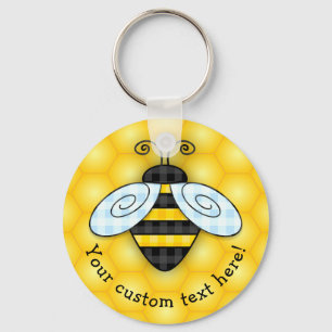 Summende Hummel-und Bienenwaben-Ikone Schlüsselanhänger