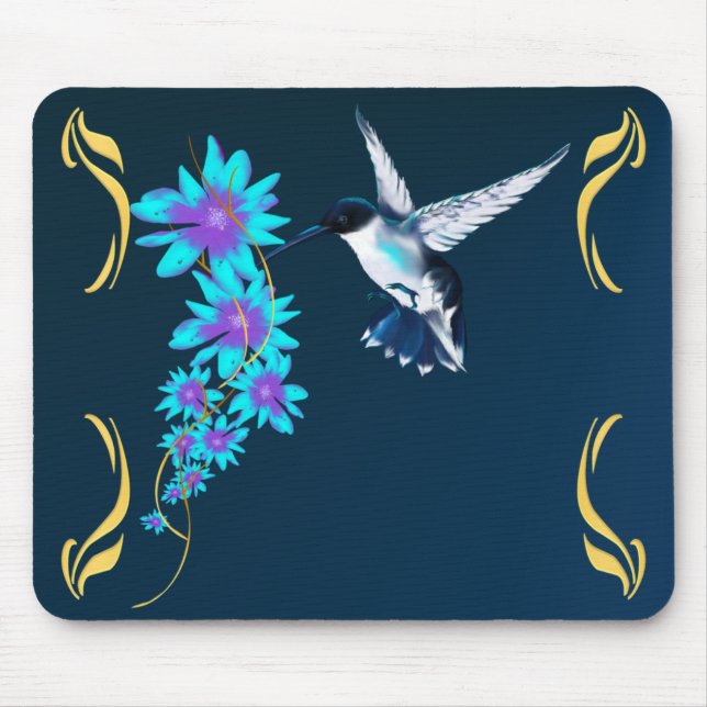 Summenvogel in blauem Mousepad (Vorne)
