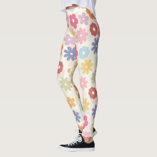 Summer 70’s Boho Retro Daisy Flowers Leggings