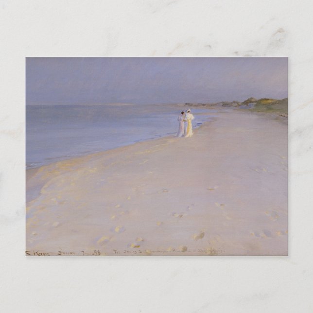 Summer Abend am South Beach, Skagen, 1893 Postkarte (Vorderseite)