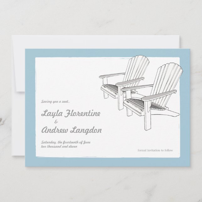 Summer Adirondacks Save the Date Einladung (Vorderseite)