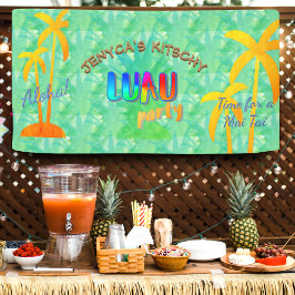 Summer Aloha Ananas Kitschy Luau Party Banner