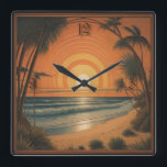 Summer Art Deco Quadratische Wanduhr<br><div class="desc">Fantastisches Art Deco Uhrendesign. Du wirst es wie andere Liebe bekommen. Sie können dieses Design auch für andere Produkte verwenden,  die Sie mögen,  oder Ihren Text anpassen und hinzufügen. Folgen Sie mir für mehr. Vielen Dank. Ich wünsche Ihnen einen schönen Tag.</div>