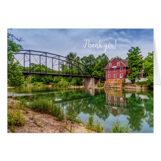 Summer at War Eagle Mill Danke Karte (Vorderseite (Horizontal))
