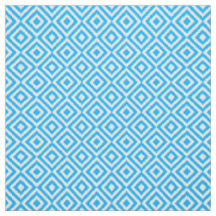 Summer Azure Blue Ikat Diamond Squares Muster Stoff