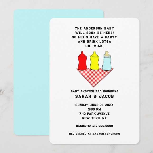 Summer Baby Dusche Einladung (Vorne/Hinten)