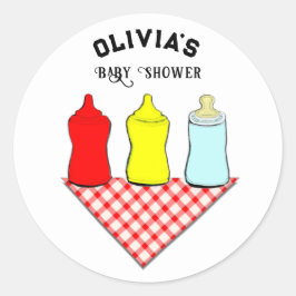 Summer Baby Dusche Runder Aufkleber