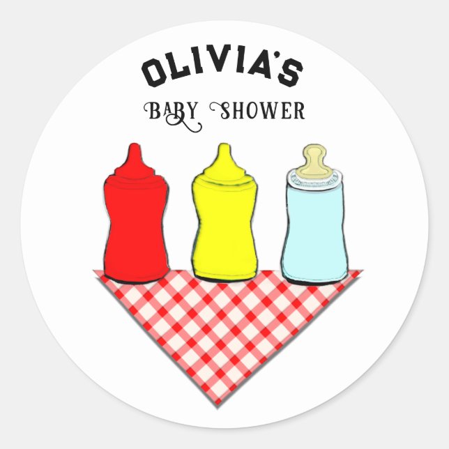 Summer Baby Dusche Runder Aufkleber (Vorderseite)