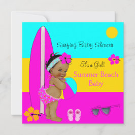 Summer Baby Shower Girl Beach Baby Surfen Ethnisch Einladung