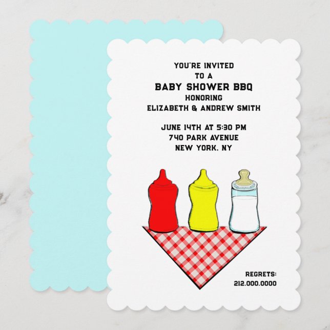 Summer Baby Shower GRILLEN Einladung (Vorne/Hinten)