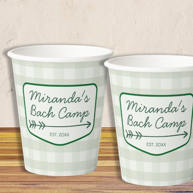 Summer Bach Camp Abzeichen Bachelorette Camping Pappbecher (Summer Bach Camp Badge Bachelorette Camping Paper Cups)