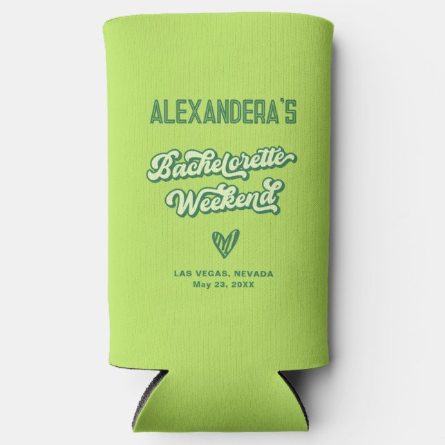 Summer Bachelorette Neon Pool Gastgeschenk Selters Dosenkühler (Vorderseite)
