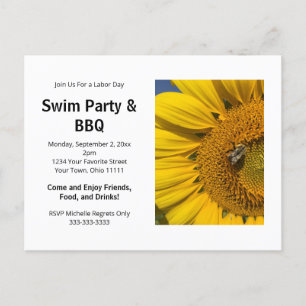 Summer Barbecue Rustic Sunflower Invitation