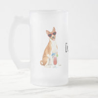 Summer Basenji Mattiert Glass Beer Tasse