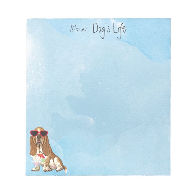 Summer Basset Hound Notizblock (Vorderseite)