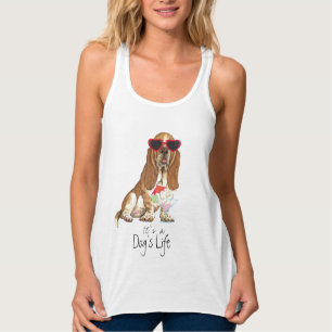 Summer Basset Hound Tank Top