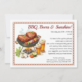 Summer BBQ & Beer Party Invitation – Backyard Cook Einladung