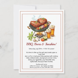 Summer BBQ & Beer Party Invitation – Backyard Cook Einladung