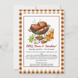 Summer BBQ & Beer Party Invitation – Backyard Cook Einladung