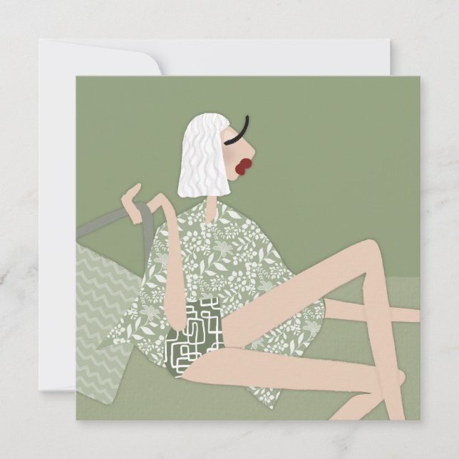 Summer Beach Babe Fashion Carte d'illustration (Devant)