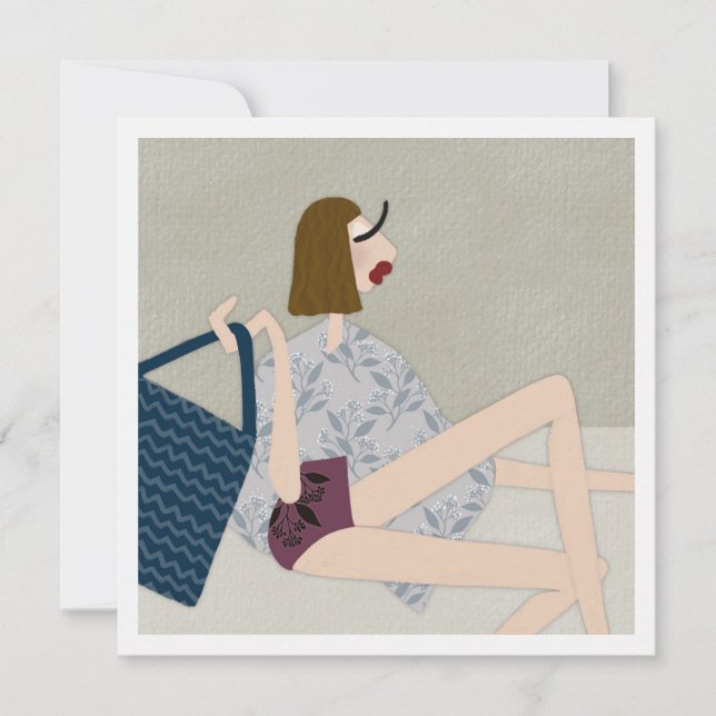 Summer Beach Babe Fashion Carte d'illustration (Devant)