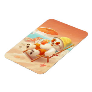 Summer Beach Bear Magnet