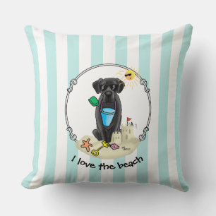 Summer Beach Black Lab Labrador Retriever Niedlich Kissen