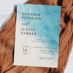 Summer Beach Blue Destination Mariage Invitation
