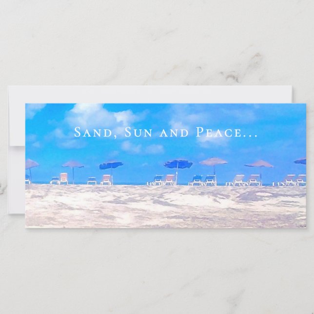 Summer Beach Blue White Happy Pension Card (Vorderseite)