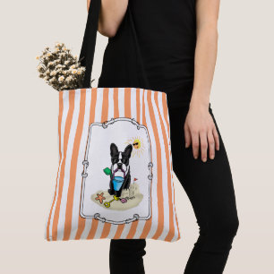 Summer Beach Boston Terrier (schwarz) - Niedlicher Tasche