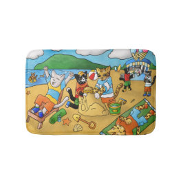Summer Beach Cats Badematte