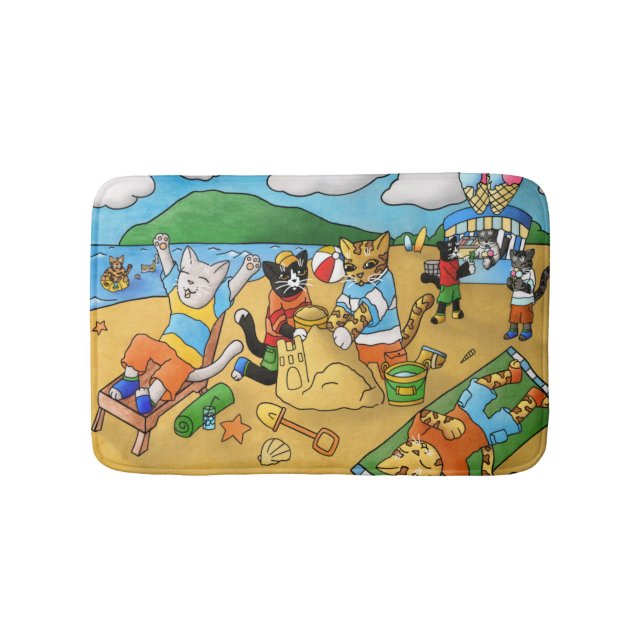 Summer Beach Cats Badematte (Vorderseite)