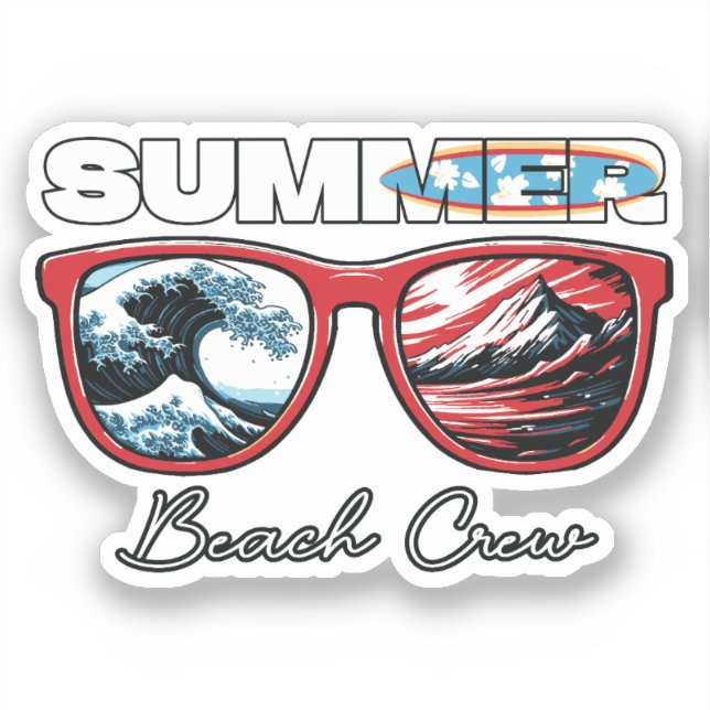 Summer Beach Crew - Summer Vibes Aufkleber (Vorderseite)