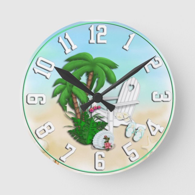 Summer Beach Design Wall Uhr (Vorderseite)