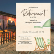 Summer Beach Elegant Green Chairs Retirement Party