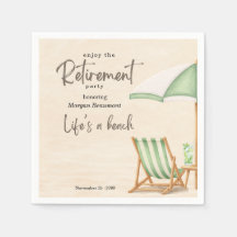 Summer Beach Elegant Green Chairs Retirement Party