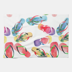 Summer Beach Flip Flops Muster Geschirrtuch