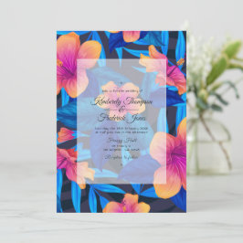 Summer Beach Floral Wedding Einladung