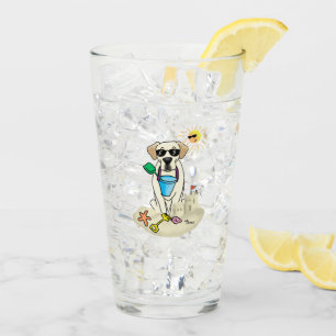 Summer Beach Gelbe Labrador Labrador Retriever Dog Glas