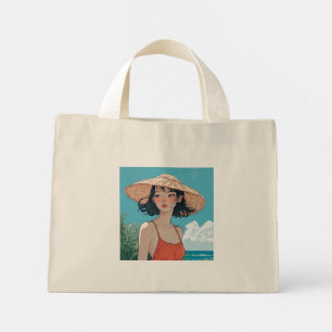 Summer Beach Girl Anime Sac fourre-tout minuscule