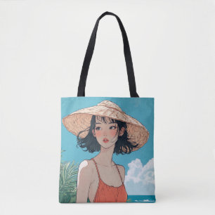 Summer Beach Girl Anime Tote Bag Tasche